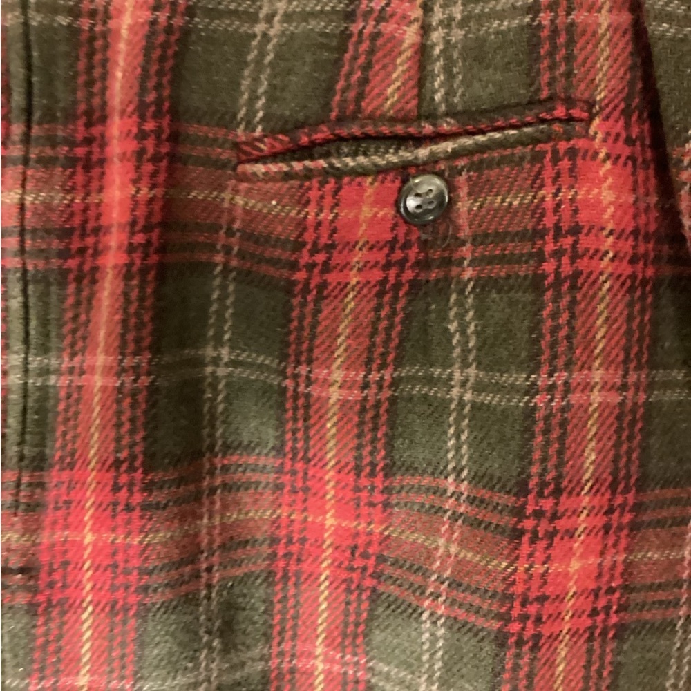 Easy Pieces Plaid Skirt size 16 Vintage 16' across Red & Green USA wool poly - Picture 4 of 8